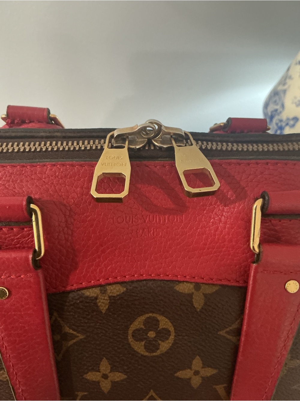 Louis Vuitton Monogram Cherry Red Crossbody Satchel Bag/ COA - Picture 4 of 16